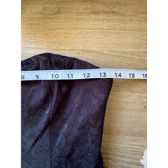 Forever 21 Strapless Black Jacquard Fit & Flare Party Dress Small S Gothic Tulle - Picture 6 of 8